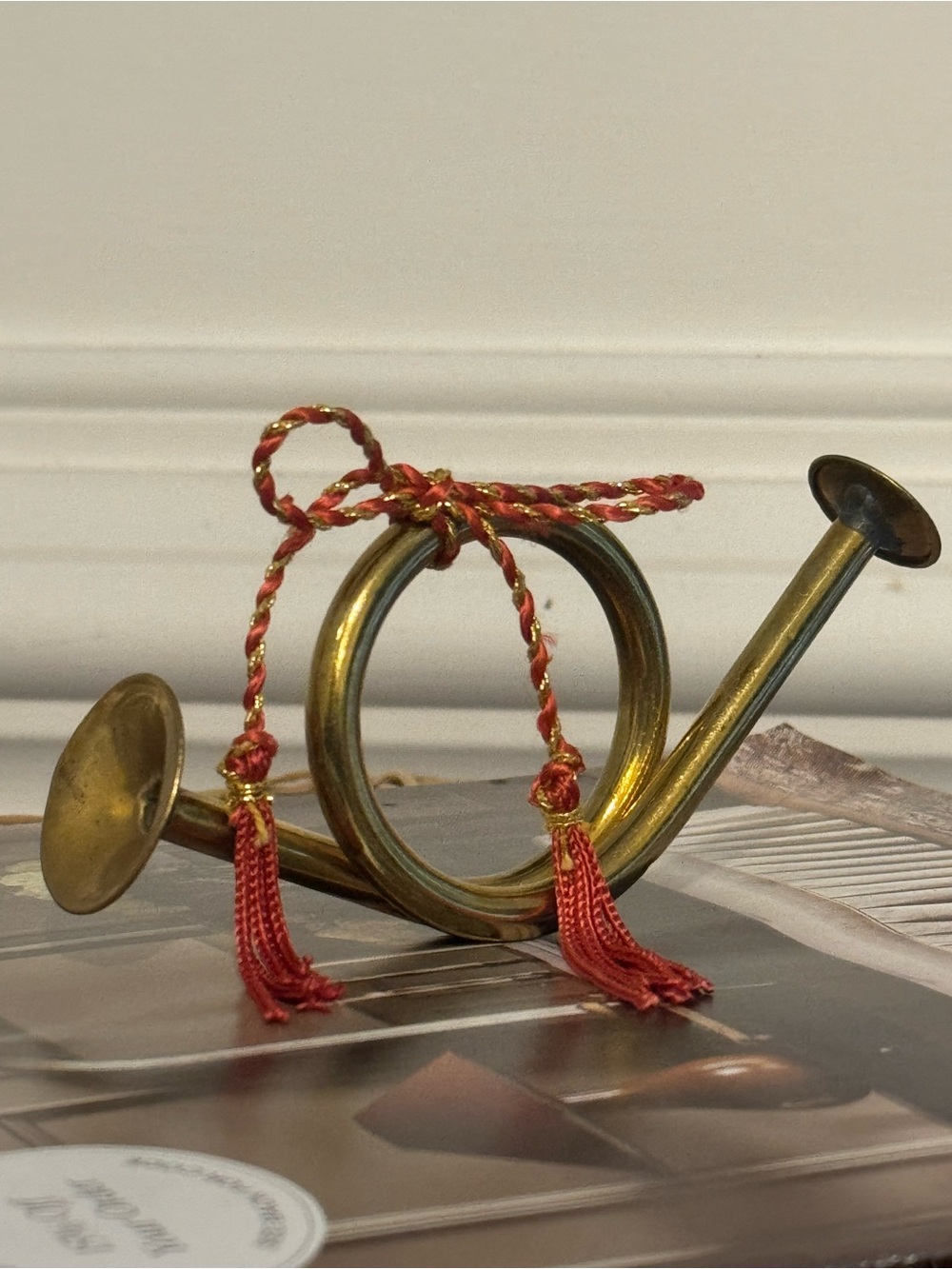 Vintage Set 2 Mini 4" Brass French Horn
Christmas Ornaments